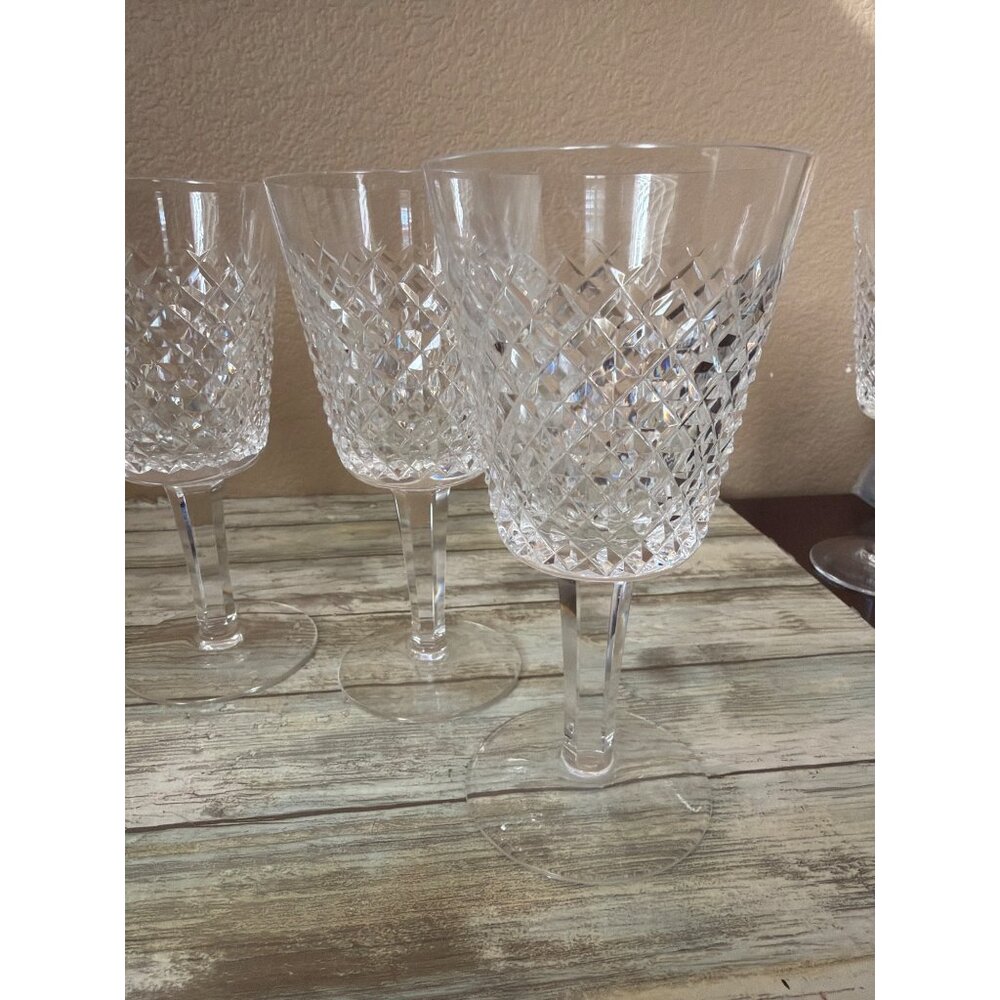 Set of 6 Waterford Crystal ALANA 7" Water Goblets Gothic Mark Vintage - Picture 15 of 16